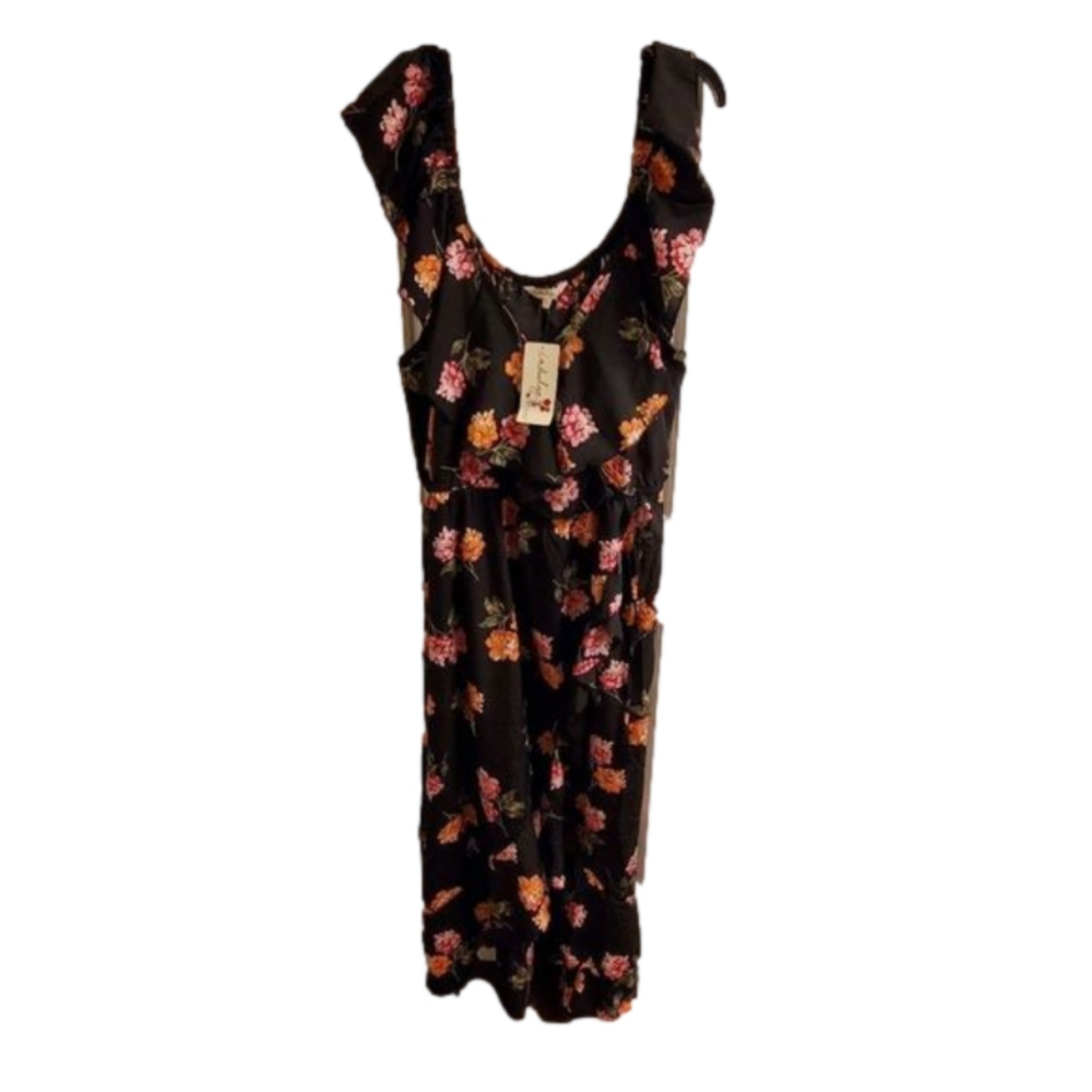 Off shoulder floral faux wrap ruffled maxi dress plus size 3X